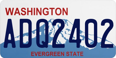 WA license plate ADQ2402