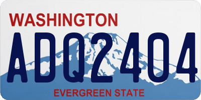 WA license plate ADQ2404