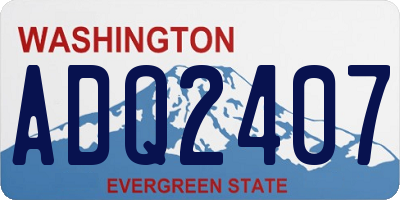 WA license plate ADQ2407