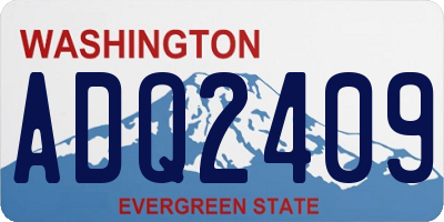 WA license plate ADQ2409
