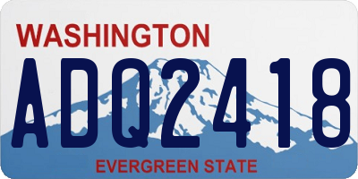 WA license plate ADQ2418