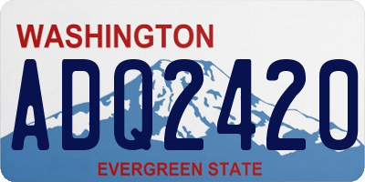 WA license plate ADQ2420