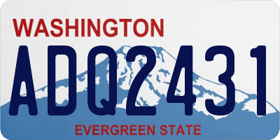 WA license plate ADQ2431