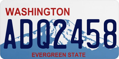 WA license plate ADQ2458