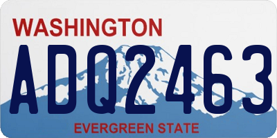 WA license plate ADQ2463