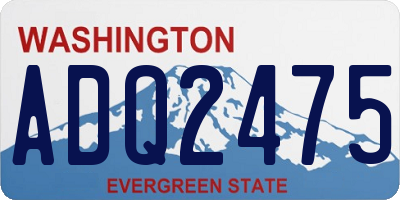 WA license plate ADQ2475