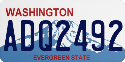 WA license plate ADQ2492