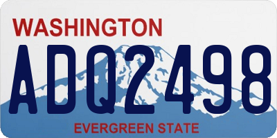 WA license plate ADQ2498