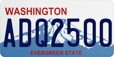 WA license plate ADQ2500