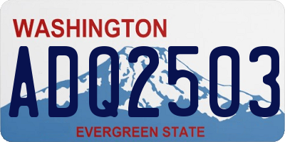 WA license plate ADQ2503