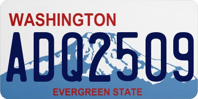 WA license plate ADQ2509