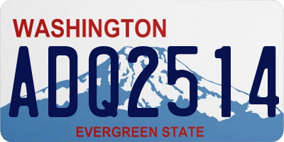 WA license plate ADQ2514