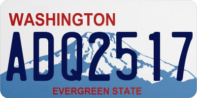 WA license plate ADQ2517