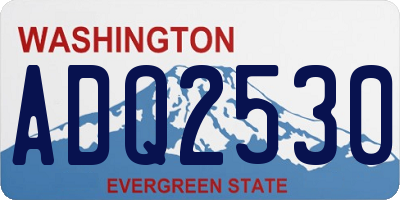 WA license plate ADQ2530