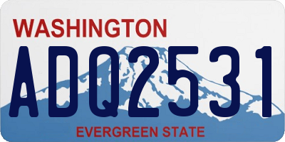 WA license plate ADQ2531