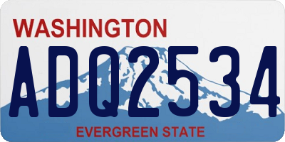 WA license plate ADQ2534