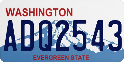 WA license plate ADQ2543