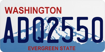 WA license plate ADQ2550