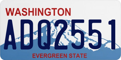 WA license plate ADQ2551
