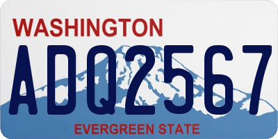 WA license plate ADQ2567
