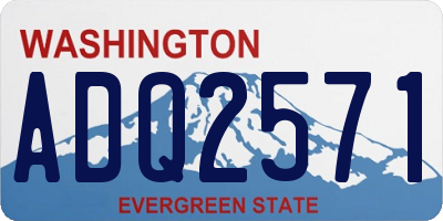 WA license plate ADQ2571
