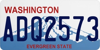 WA license plate ADQ2573