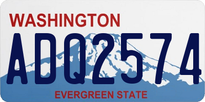 WA license plate ADQ2574