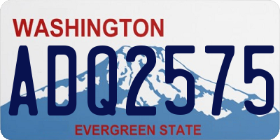 WA license plate ADQ2575