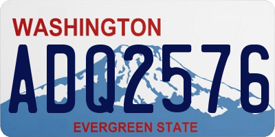 WA license plate ADQ2576