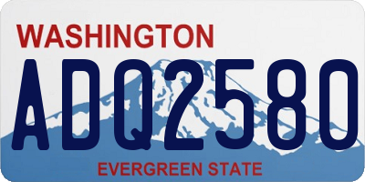 WA license plate ADQ2580