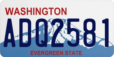 WA license plate ADQ2581