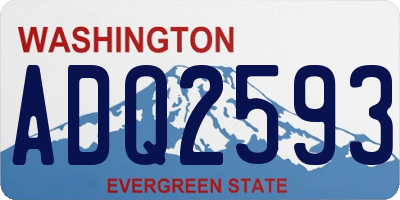 WA license plate ADQ2593