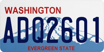 WA license plate ADQ2601