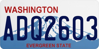 WA license plate ADQ2603