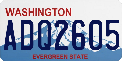 WA license plate ADQ2605