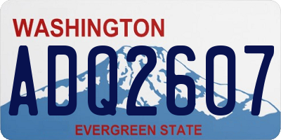 WA license plate ADQ2607