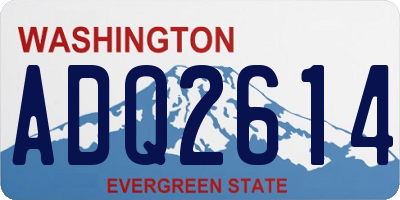 WA license plate ADQ2614