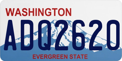 WA license plate ADQ2620