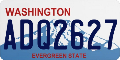 WA license plate ADQ2627