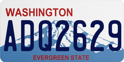 WA license plate ADQ2629