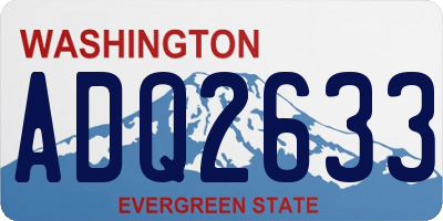 WA license plate ADQ2633