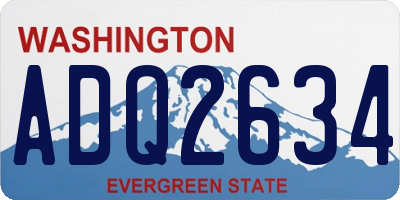 WA license plate ADQ2634