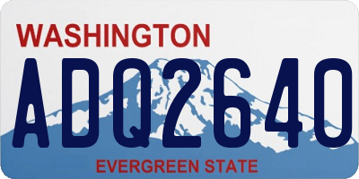 WA license plate ADQ2640