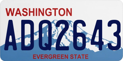WA license plate ADQ2643
