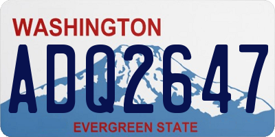 WA license plate ADQ2647