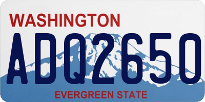 WA license plate ADQ2650