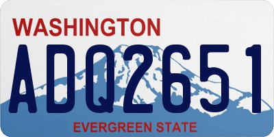 WA license plate ADQ2651
