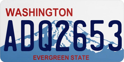 WA license plate ADQ2653