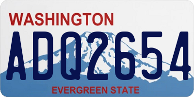 WA license plate ADQ2654