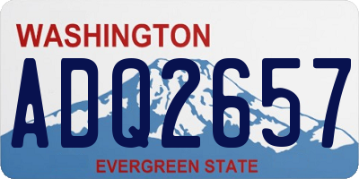 WA license plate ADQ2657